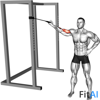 Band One Arm Overhead Biceps Curl