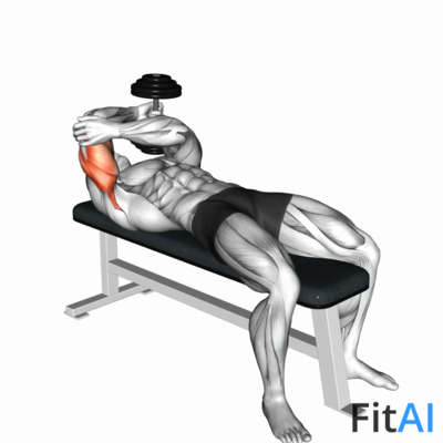 Dumbbell Lying One Arm Pronated Triceps Extension