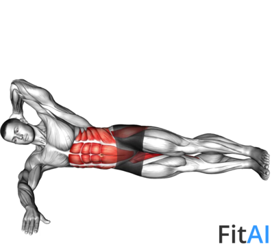 Oblique Crunches with Straight Leg Lift