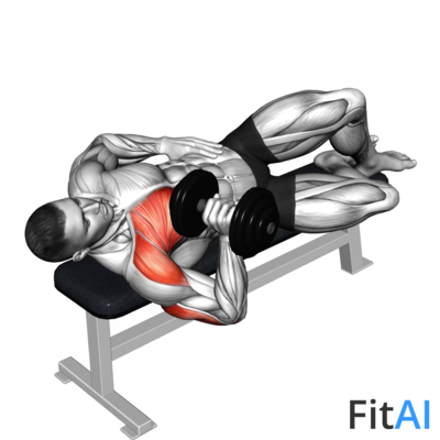 Dumbbell One Arm Side Lying Bench Press