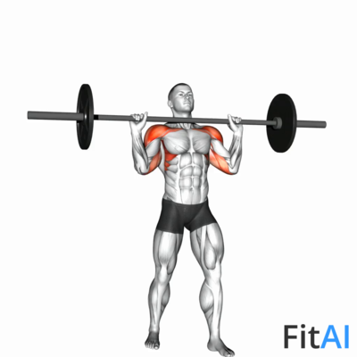 Barbell Standing Military Press (No rack) No-weight