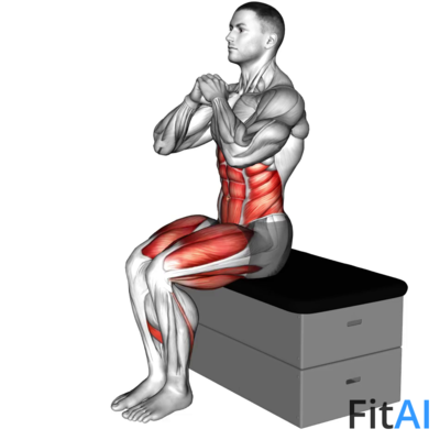 Sitting StepOut Knee Tuck on a padded stool