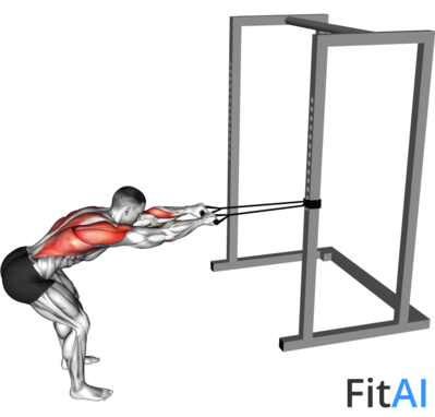 Band Bent-Over Lat Pulldown