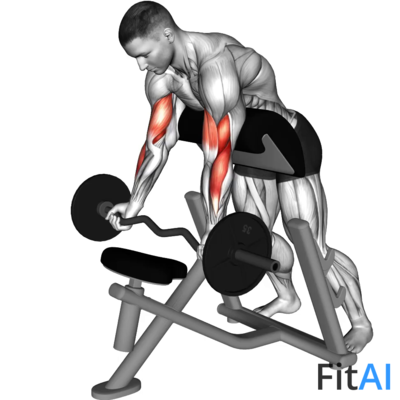 EZ-Barbell Standing Preacher Curl