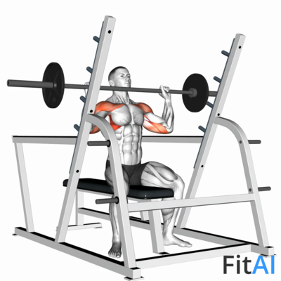 Barbell Seated Military Press (inside squat cage)