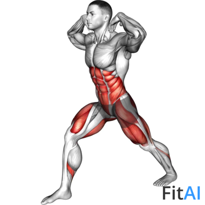 Shoulder Rotation Twist Split Lunge Stretch