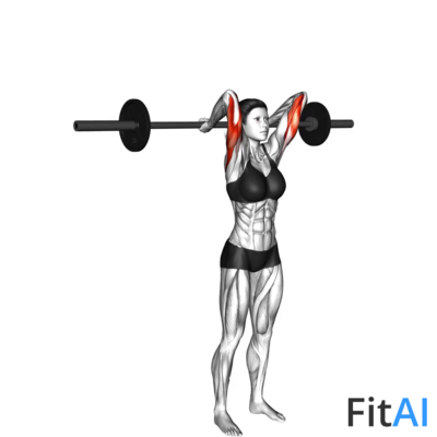 Barbell Standing Overhead Triceps Extension