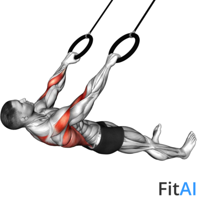 Ring Wide-Grip Inverted Row on floor