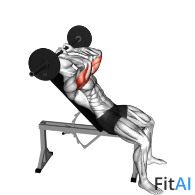 Barbell Incline Skull Crusher