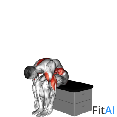 Sitting Shoulder Press Toe Touch on a padded stool