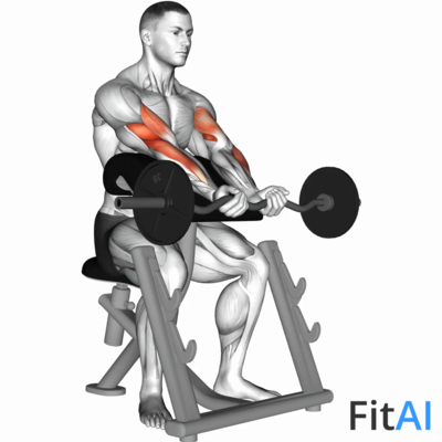 EZ-Barbell Close-Grip Preacher Curl