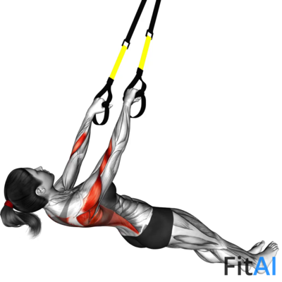 Suspender Wide-Grip Inverted Row on floor