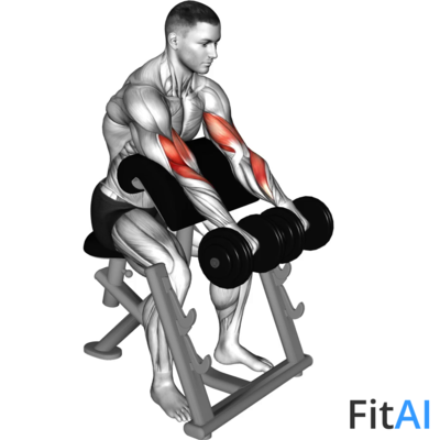 Dumbbell Reverse Preacher Curl