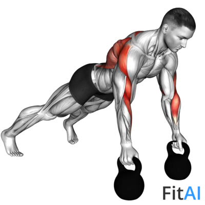 Kettlebell Alternating Renegade Row