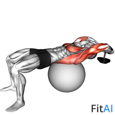 Dumbbell Lying Pullover on Stability ball