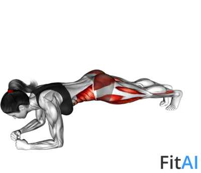 Front Plank on Elbow Toe Tap
