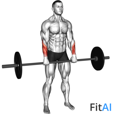 Barbell Standing Wrist Reverse Curl