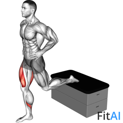 Split Squat a padded stool Supported