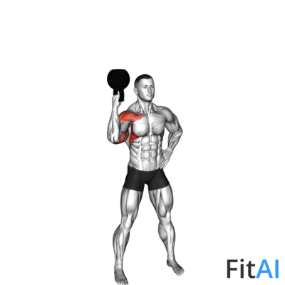 Kettlebell Standing Bottoms-up One Arm Shoulder Press