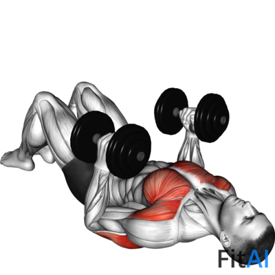 Dumbbell Lying on Floor Hammer Press
