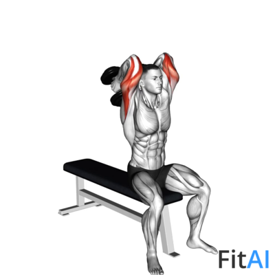 Dumbbell Seated Alternate Overhead Triceps Extension