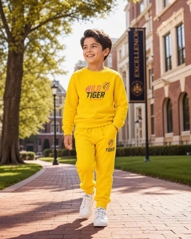 Kids' 2-Piece Graphic Crewneck Tracksuit Set