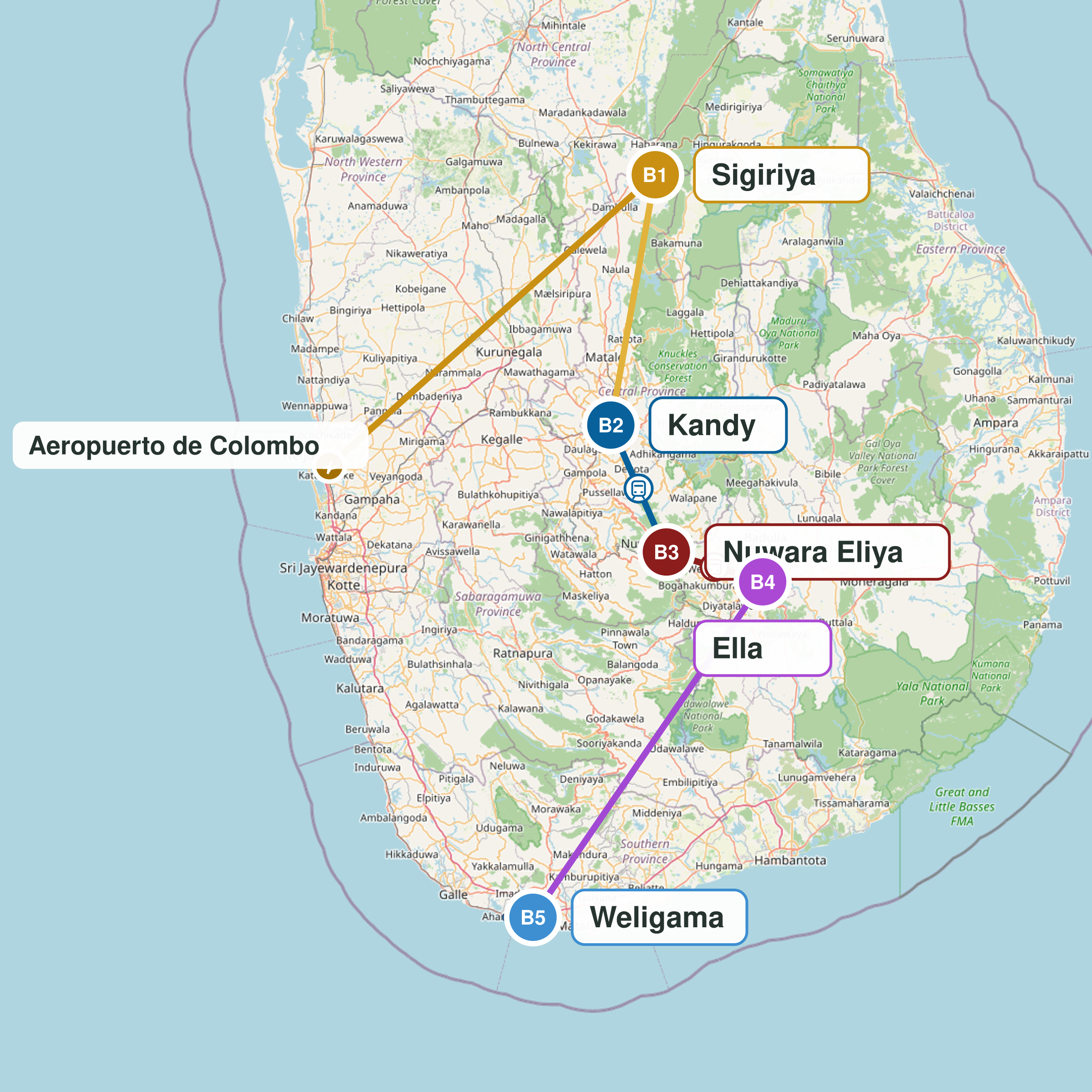 Ruta del viaje