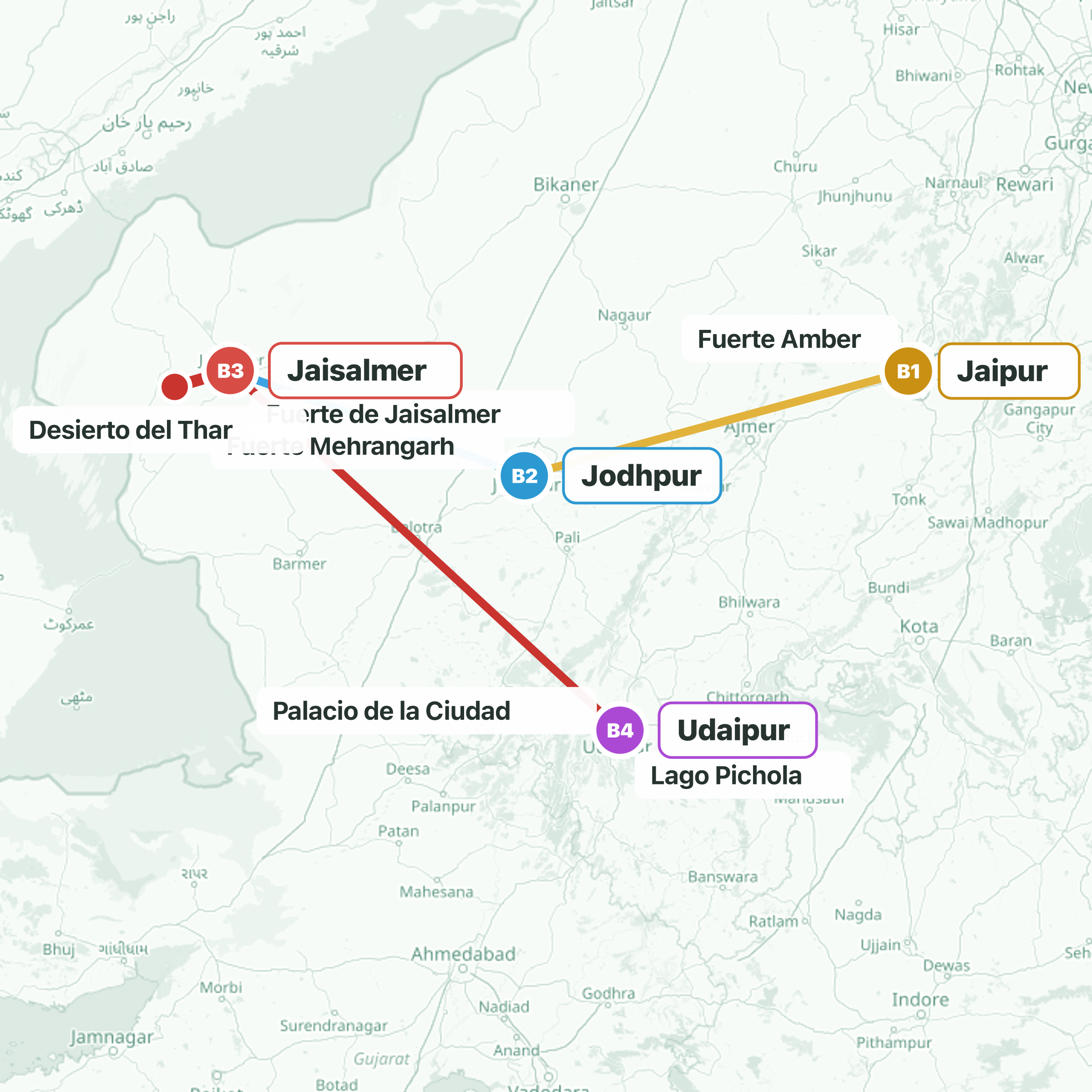 Ruta del viaje