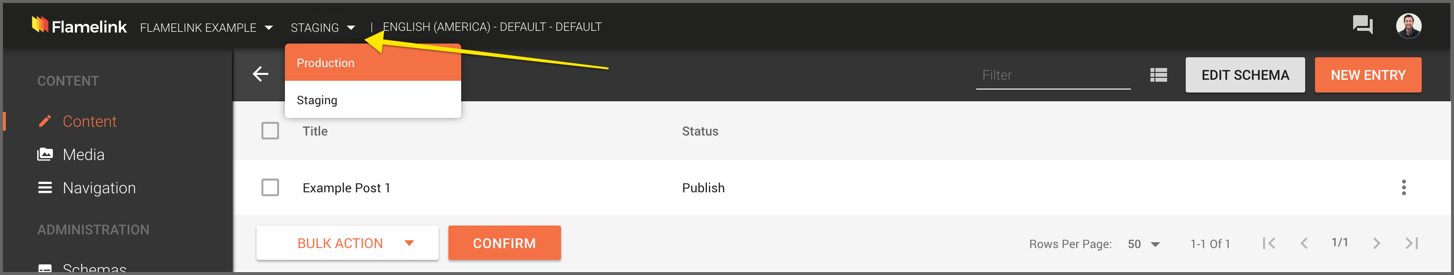 Easily toggle between workflow environments in Flamelink, the Firebase CMS