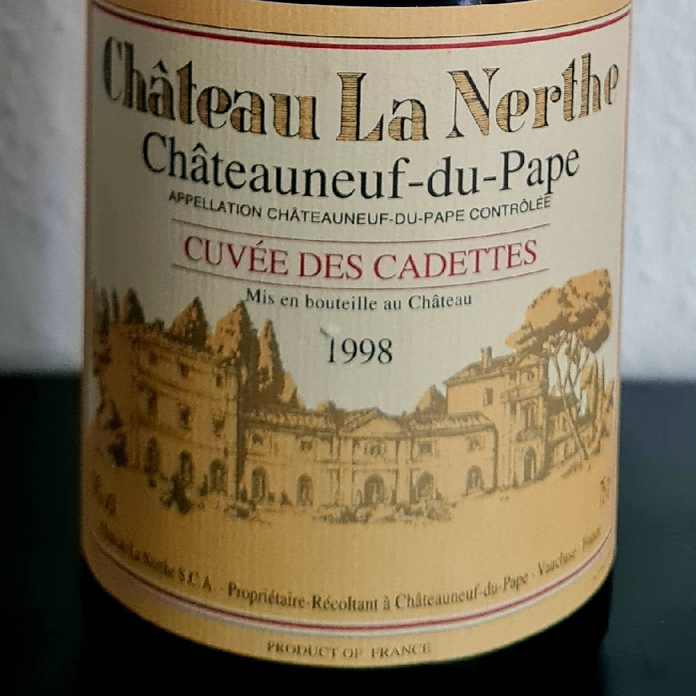 Chateau La Nerthe Chateauneuf du Pape Cuvée des Cadettes 1998