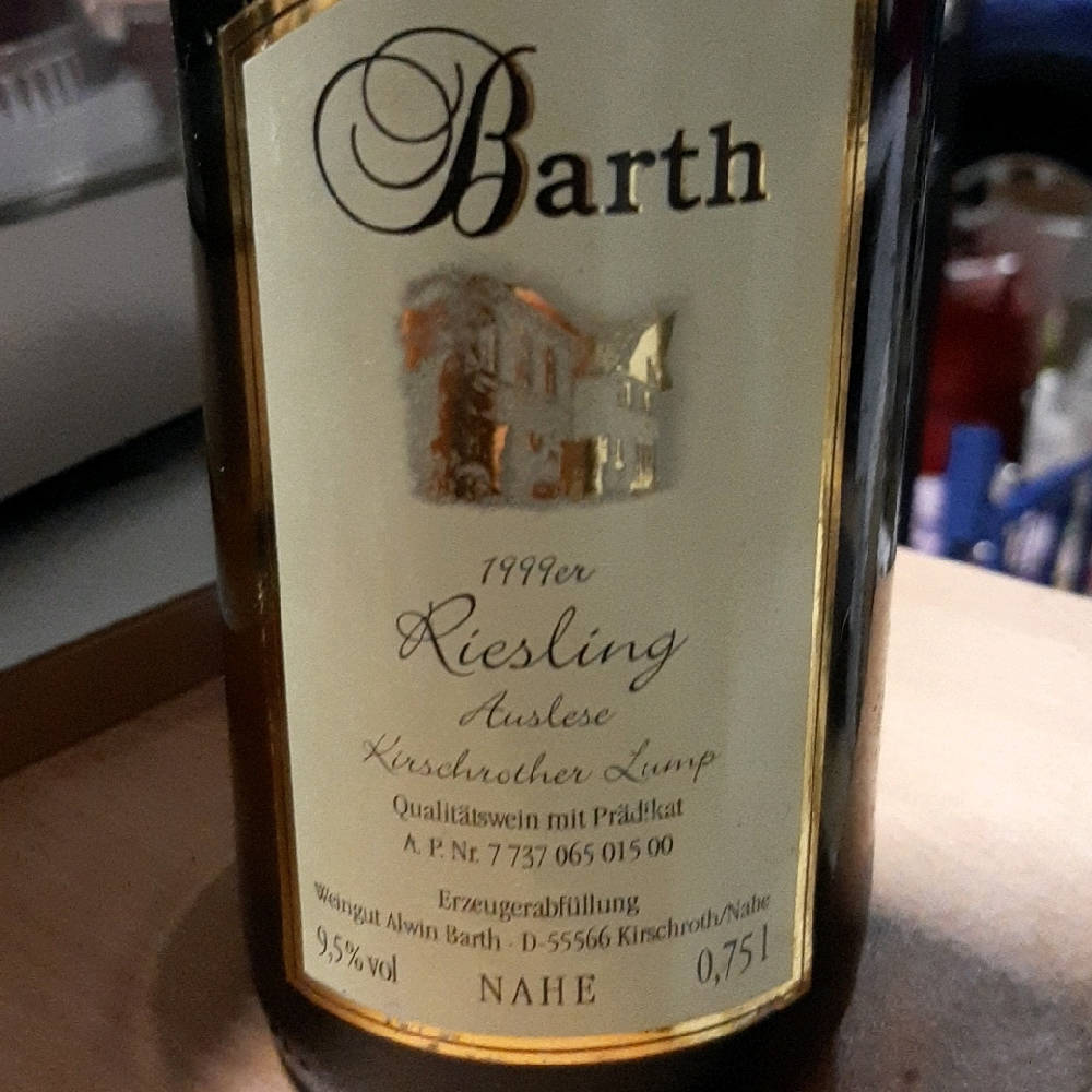 1999er Riesling Auslese Kirschrother Lump Weingut Barth