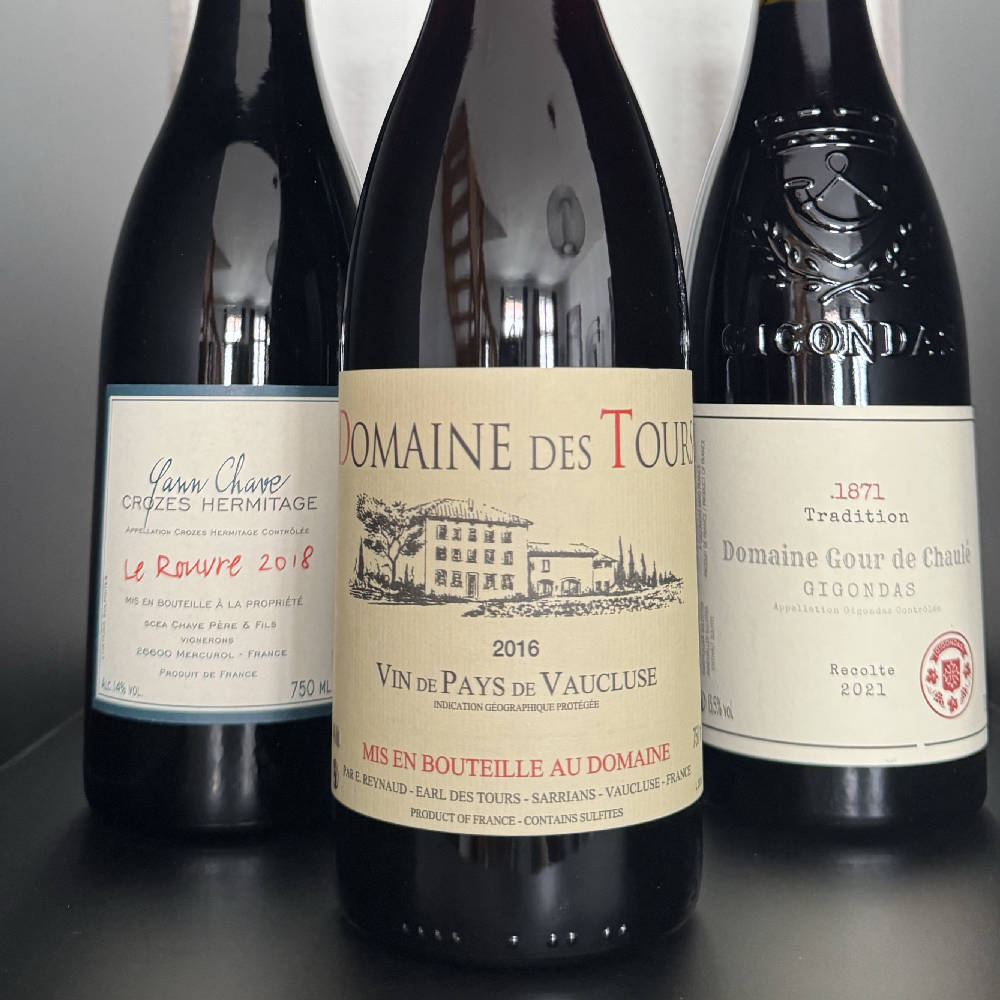 Rhône Paket teilweise gereift - Domaine des Tours, Gour de Chaulé, Yann Chave