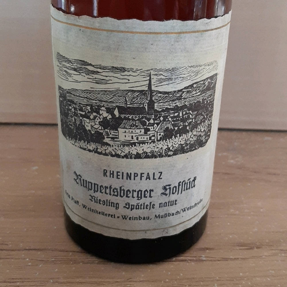 1959er Ruppertsberger Hofstück Riesling Spätlese Natur Weingut Fritz  Pfaff