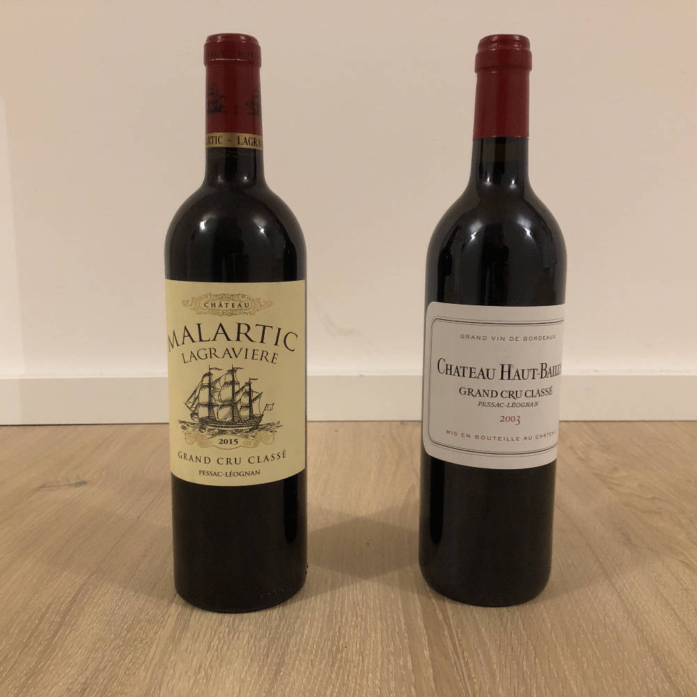 Haut Bailly 03 + Malartic Lagraviere 2015