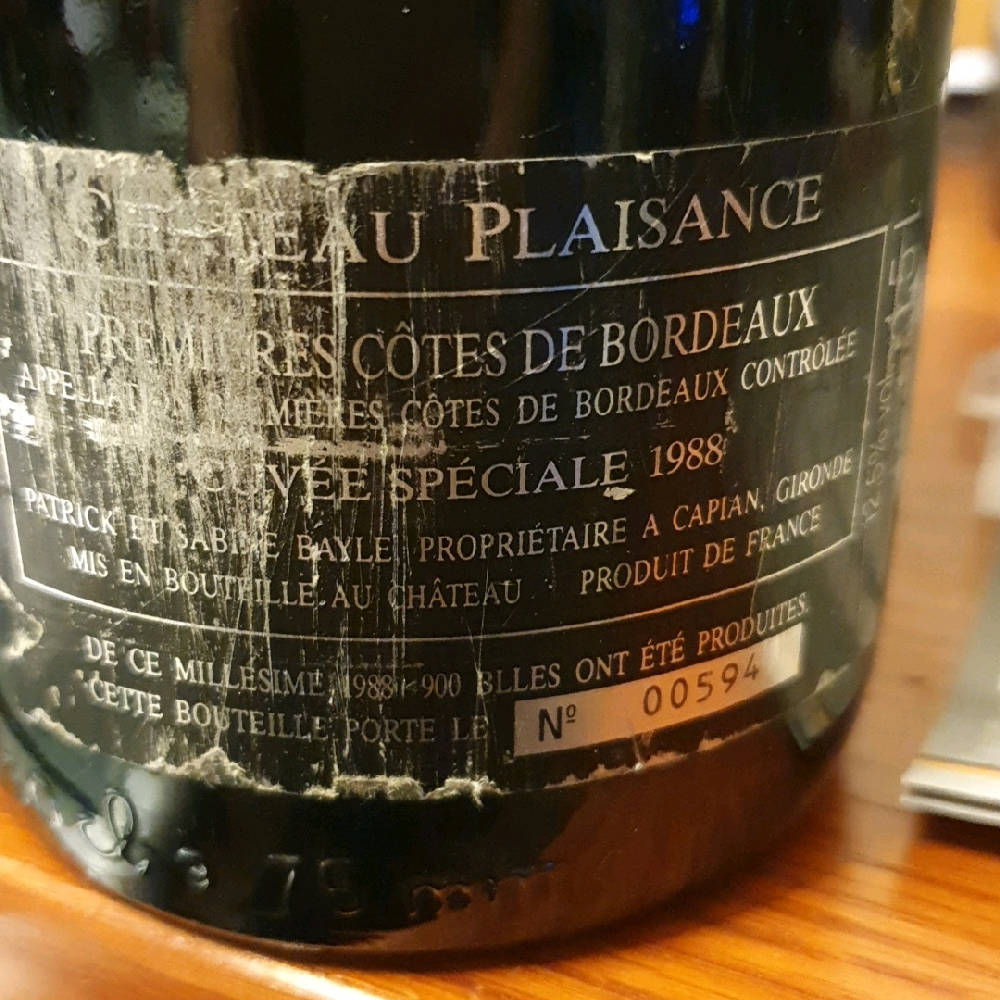 bordeaux chateau plaisance 1988 1 5L