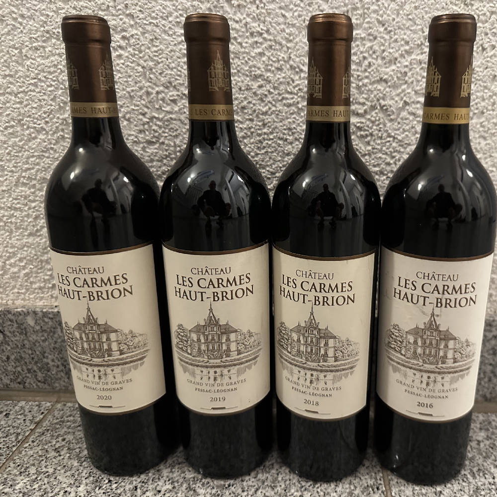 Chateau Les Carmes Haut Brion Vertikale der vier Spitzenjahrgänge 2016, 2018, 2019, 2020