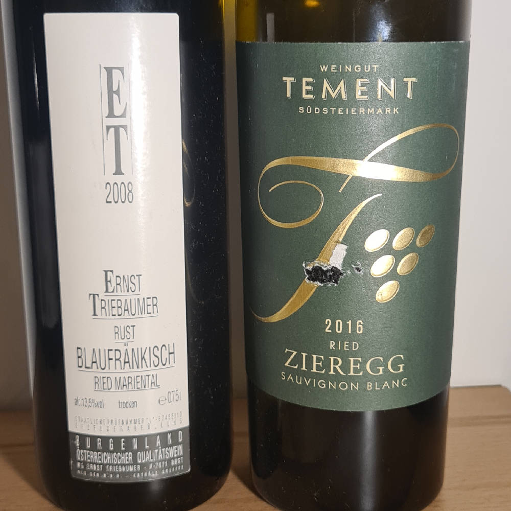 E.T Blaufränkisch Mariental 08 + Tement SB Zieregg 2016 (Bad Label)