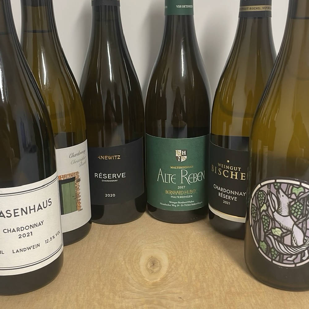 6er Paket Huber, Knewitz, Renard, Wasenhaus, Bischel, Barth Chardonnay
