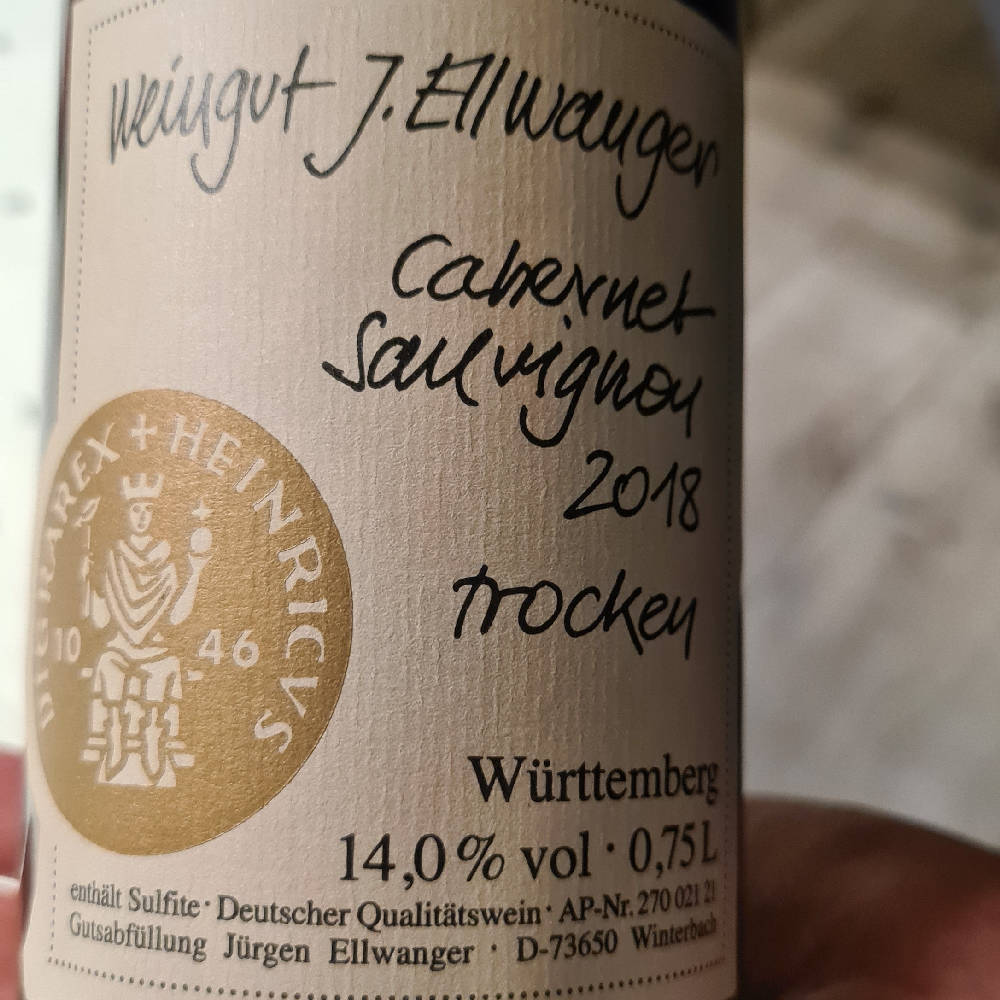 verkaufe 4  Fl. 2018 Cabernet Sauvignon HADES von Jürgen Ellwanger 