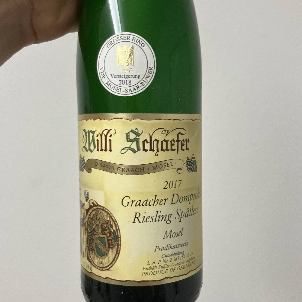 Willi schäfer 2017 graachee Domprobst Riesling Spätlese Versteigerung 