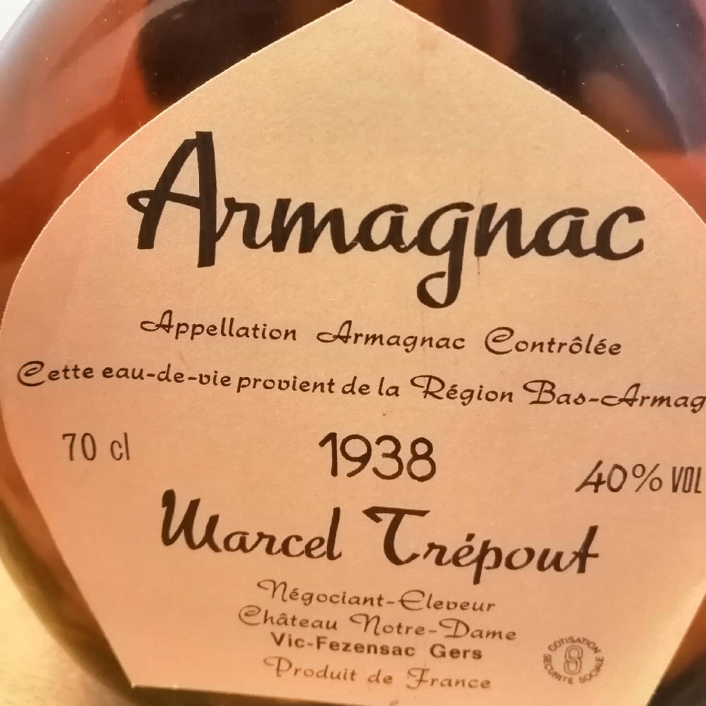 Armagnac Marcel Trepout Chateau Notre- Dame 1938