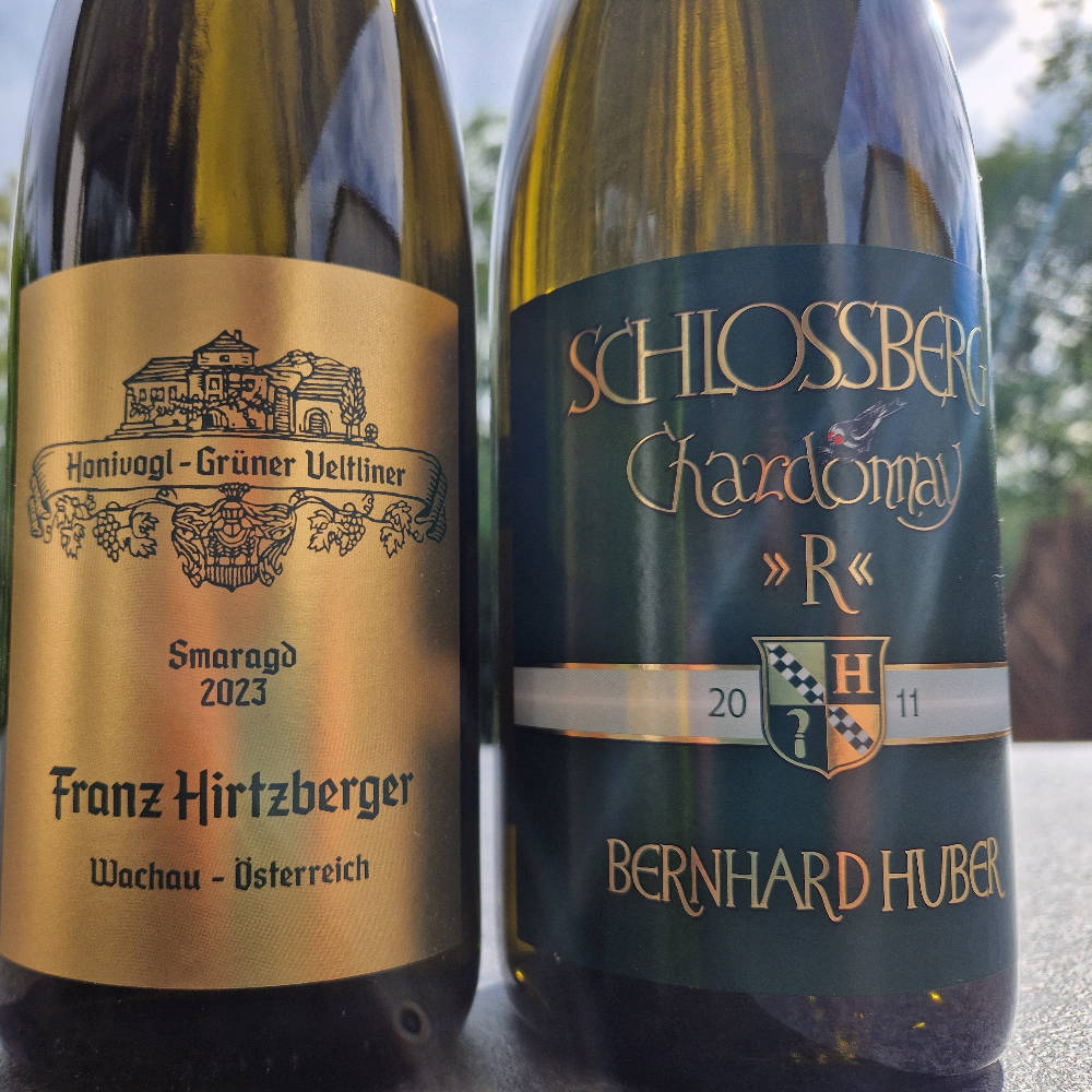 1x 23er Honivogl und 1x 11er Chardonnay Schlossberg Huber 