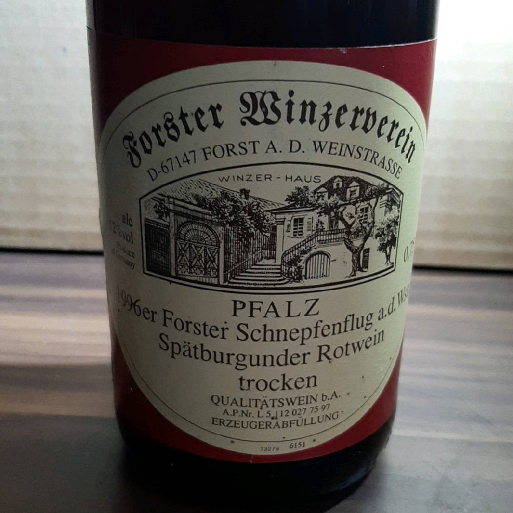 1996er Forster Schnepfenflug a.d. Wstr. Spätburgunder Rotwein 