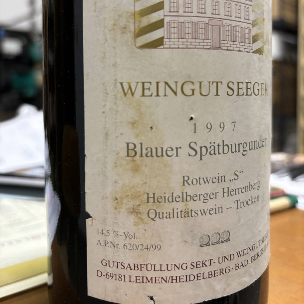 1997 Blauer spätburgunder Magnum Weingut seeger 