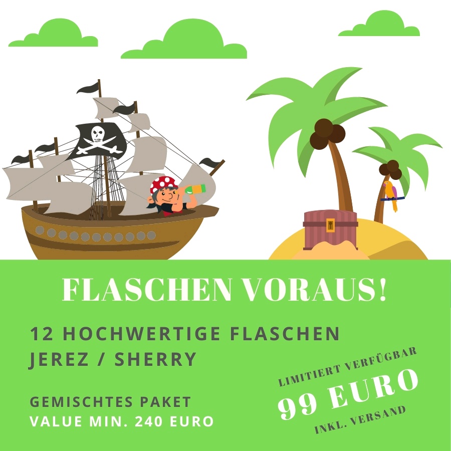 Flaschen voraus! 12 Flaschen namhafte Jerez/Sherry