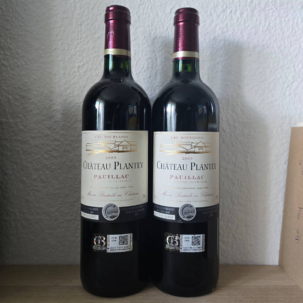 2 x Chateau Plantey 2009 Pauillac Bordeaux 