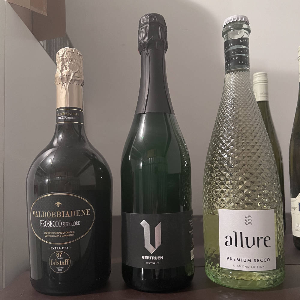 Sekt Prosecco, Vertruen, und no name, im Paket