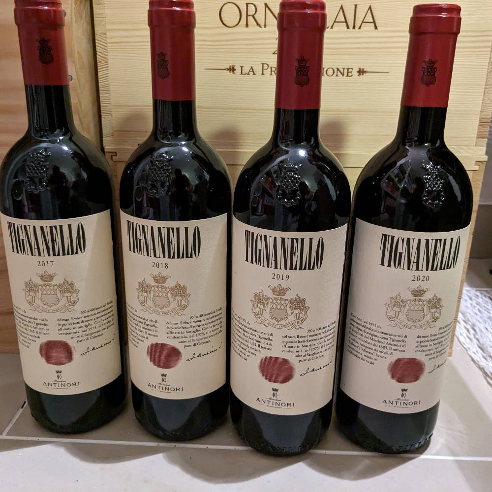 Antinori Tignanello Vertikale 2017,18,19&20