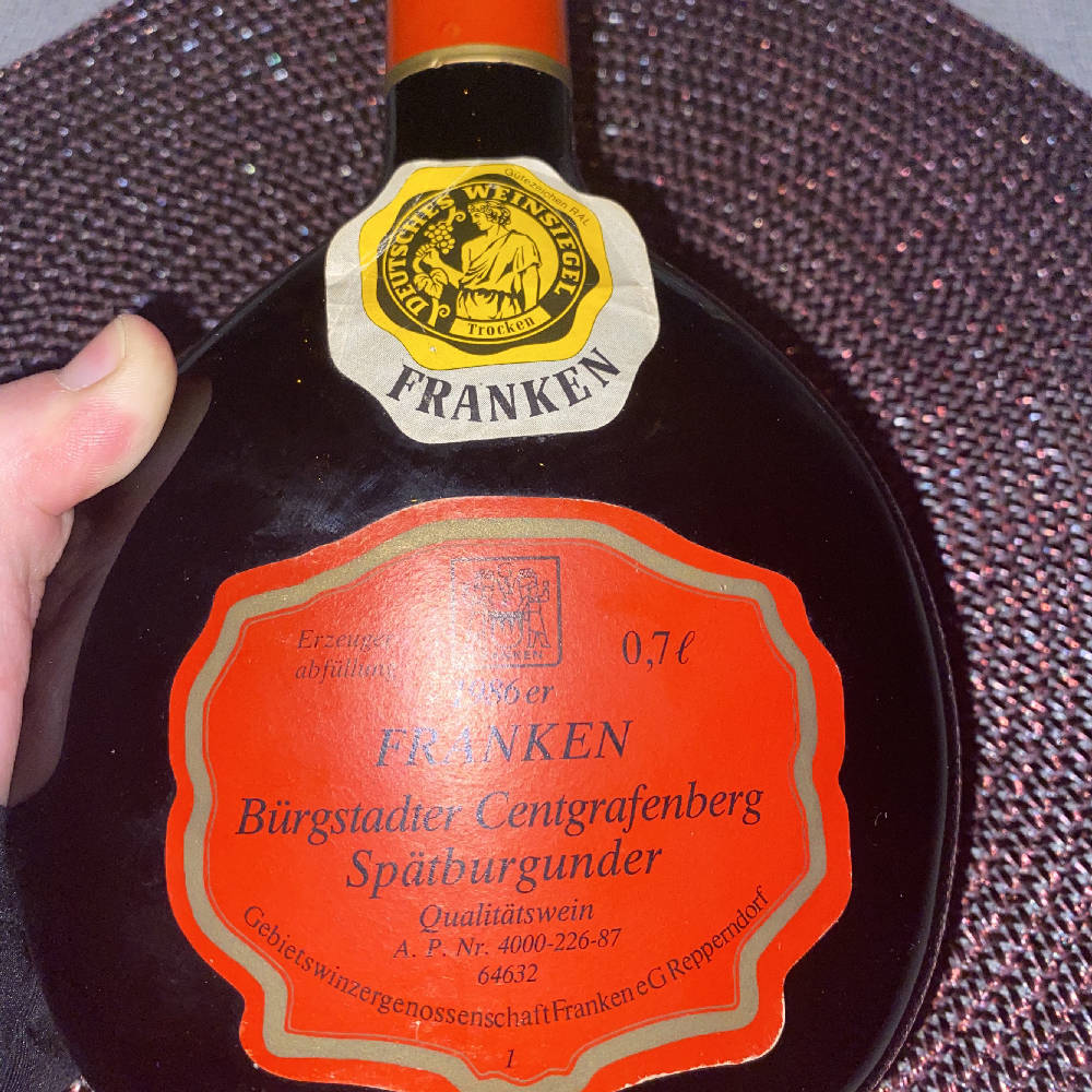 Franken 1986er Bürgstadter Centrafenberg Spätburgunder 