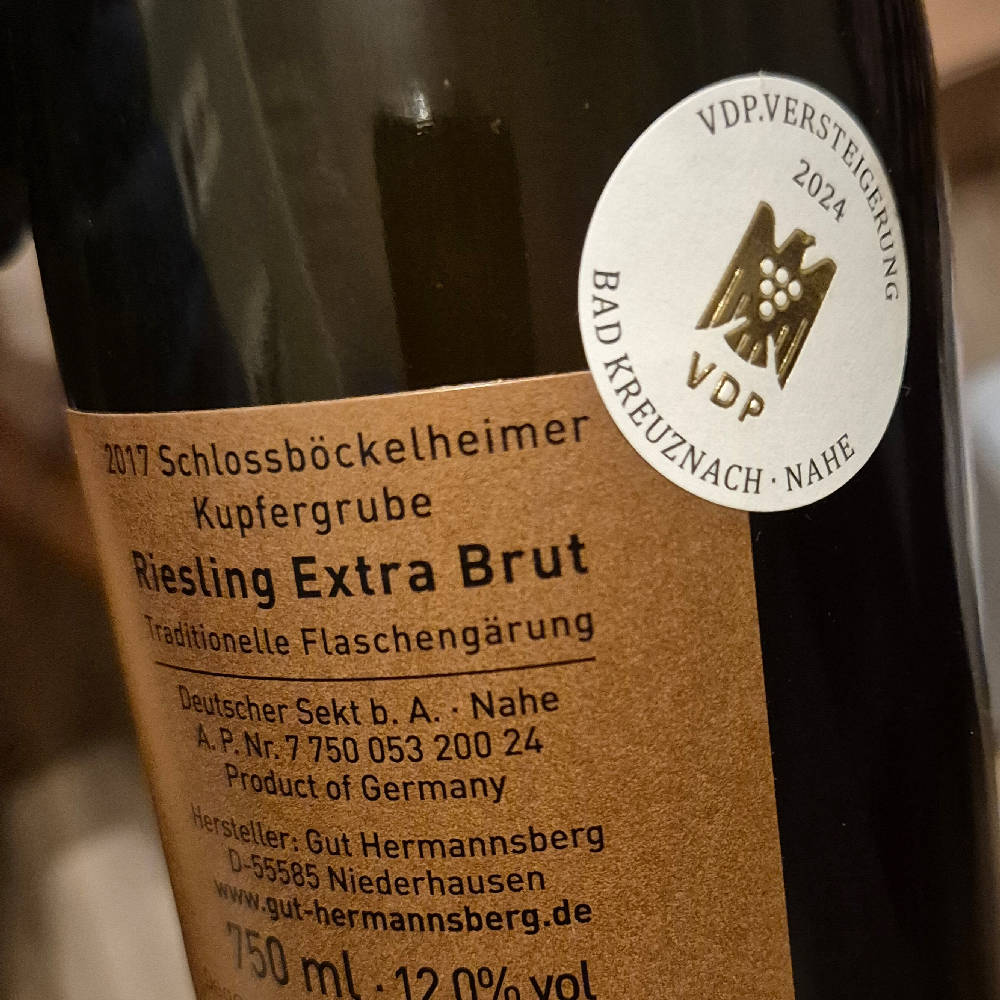 6 fl. 2017 Riesling Kupfergrube extra brut Versteigerung 